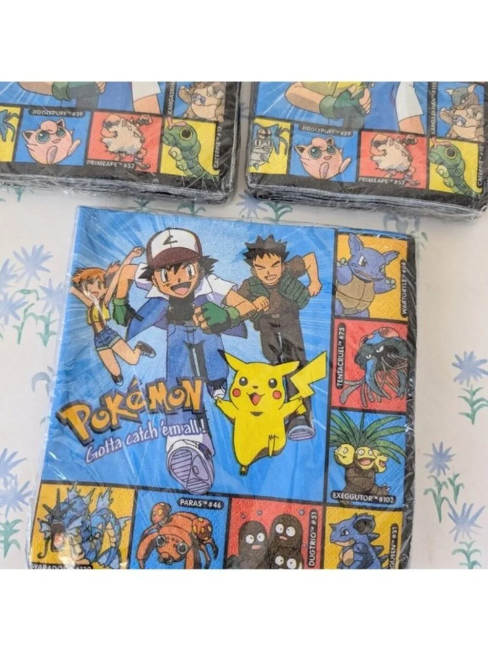 Vintage 90s Pokemon Party Napkins NEW Set of 3 16 Count Paper Nostalgic Y2K